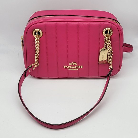 cammie chain shoulder bag with linear quilting